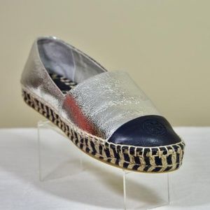 Silver/Black Cap Toe Flats